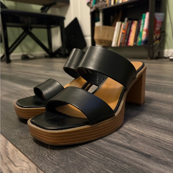 a.n.a Black Heeled Sandals - Picture 1 of 4